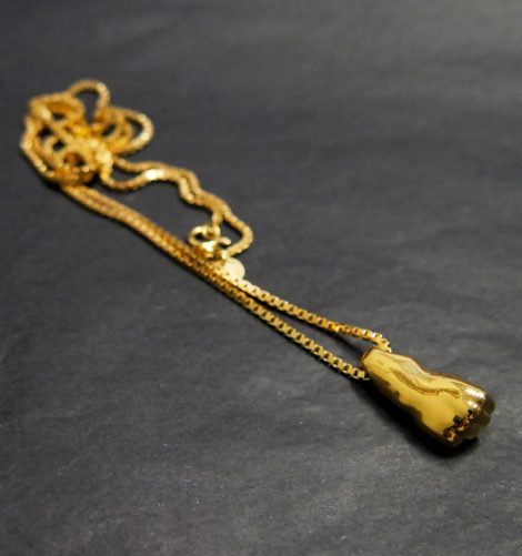 Fist Bump Necklace Gold Plated 02